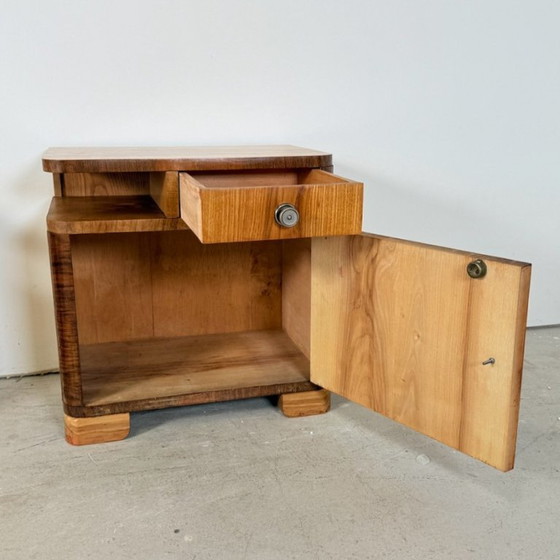 Set van Twee Art Deco Nachtkastjes, Streamline Design, Jaren '50 – Wood (photo 7 of 15)