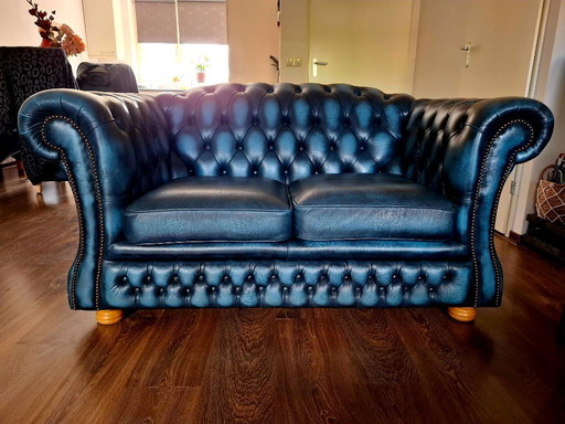 Chesterfield Springvale, antiek blauw
