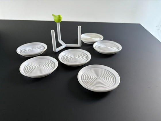 Set of 6 Design Coasters with Bird – White/Green – Table accessories, Other (photo 15 of 15)