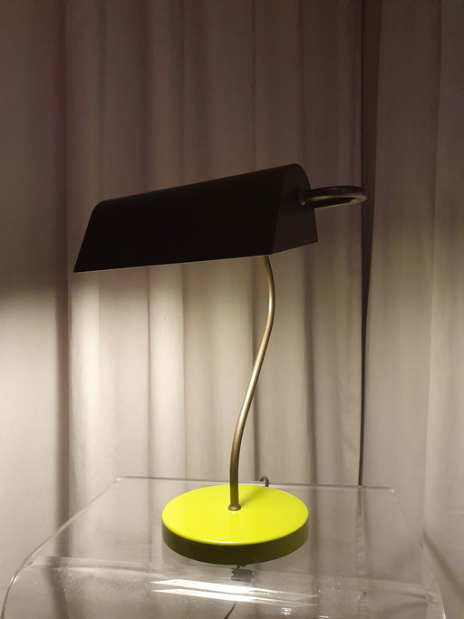Lámpara de mesa vintage de banquero