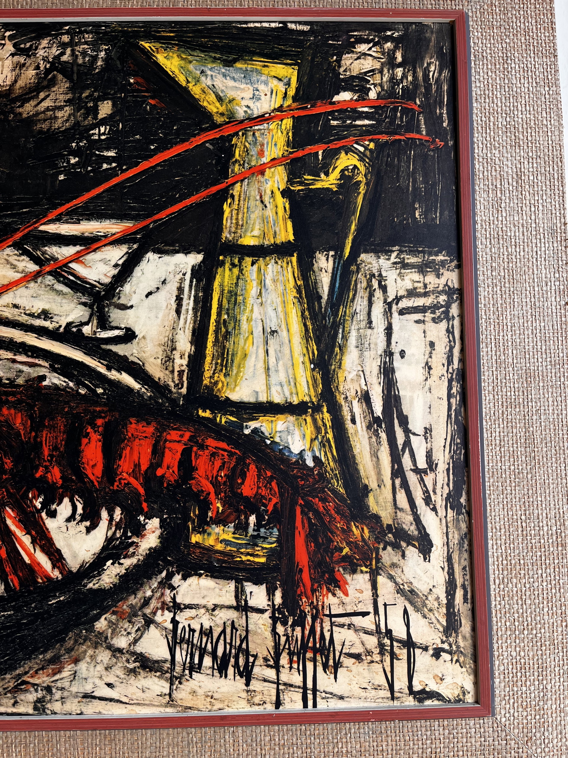 Bernard Buffet lobster & jug vintage print in vintage frame | €285