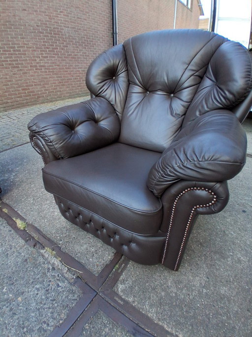 Set di divani Chesterfield di Springvale 3+1+1 – bankstel, Wood, Leather (photo 2 of 7)