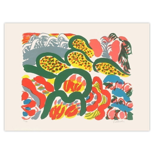 Yasse TABUCHI Au loin la mer Litografia firmata 1970