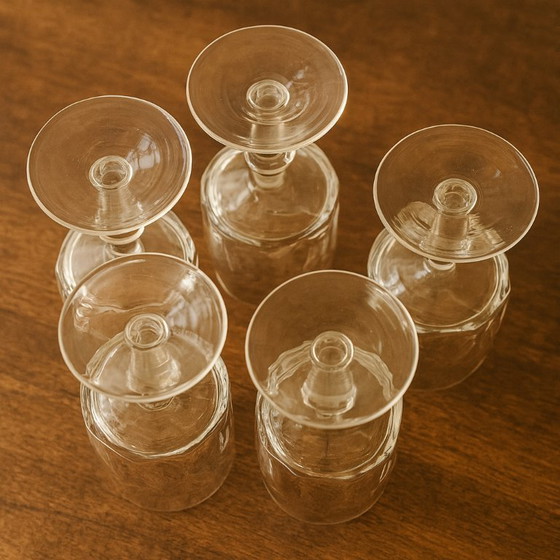 Image 1 of Élégants gobelets en cristal vintage – Ensemble de 5