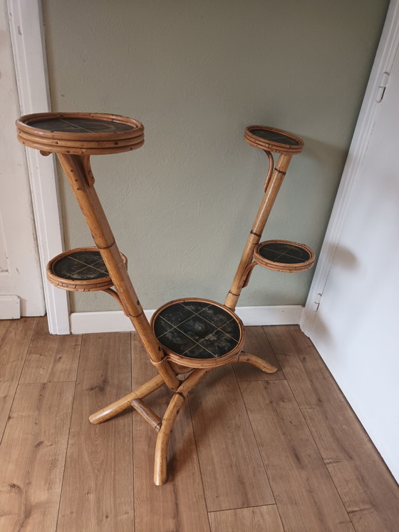 Image 1 of Tavolo da giardino in bambù di metà secolo