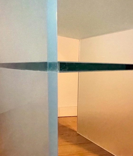 Image 1 of Frosted glass corner table