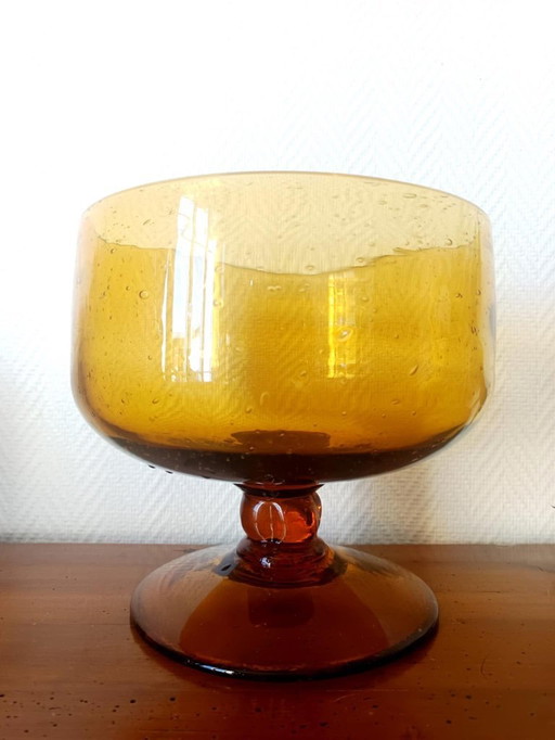 Große, blasenförmige Biot-Glasschale als Tischdekoration, 25 cm