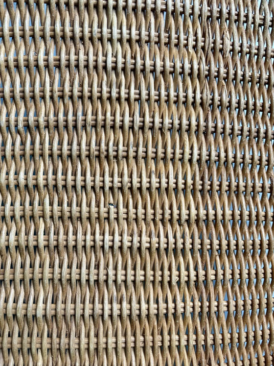 Image 1 of Vintage rattan lounge chair with chrome legs