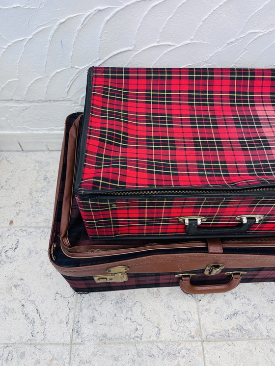 Image 1 of Coppia di valigie decorative scozzesi d'epoca