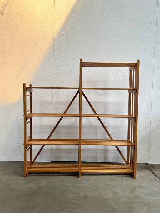 Vintage Pine Wall Rack / Wall Unit, 1970's
