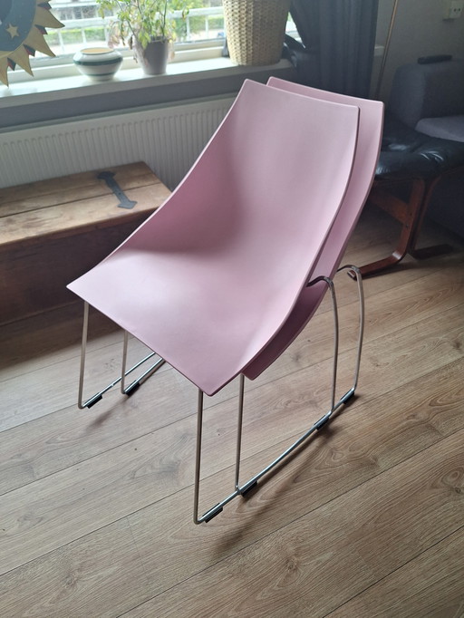 Zwei Parri Hoop Designerstühle rosa - Marco Maran