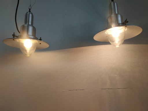 Set of unique and rare 'small' vintage Ucello fisherman's lamps ceiling lamp