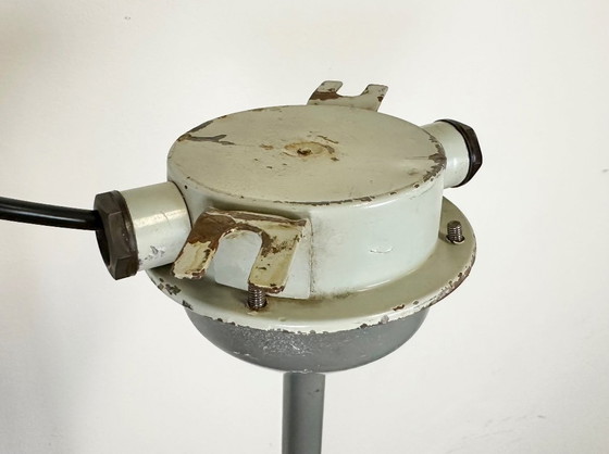Image 1 of Industriële plafondlamp van grijs emaille van Elektrosvit, jaren 50