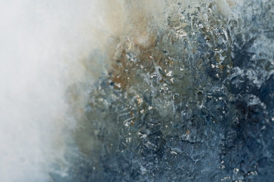 Original Framed Blue Abstract Landscape Painting, Textured Acrylic on Canvas - A Detour (photo 15 of 17)