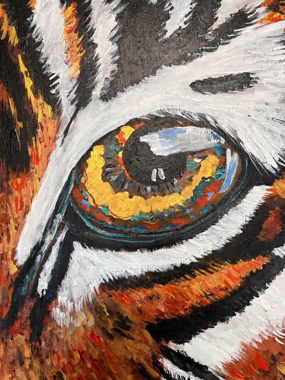 Gemälde Tigerauge 40 mal 50 cm – nadin simbula, Gemälde & Zeichnungen, Leinwand (photo 3 of 7)