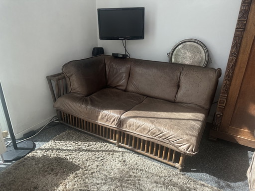 Montis Original Bankstel Met Tafel Rotan/Leer – banken, Leather, Rattan (photo 2 of 5)