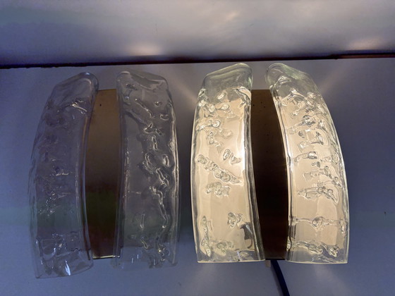 Image 1 of lazen en messing wandlampen van Doria Leuchten, Duitsland, jaren 60, set van 2