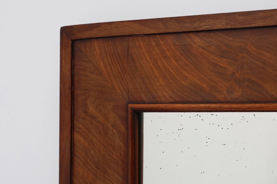 Image 1 of Miroir mural rectangulaire ancien en noyer, France vers 1880