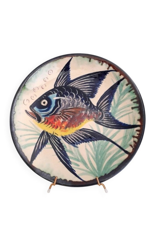 Ceramic fish wall plate by Puigdemont