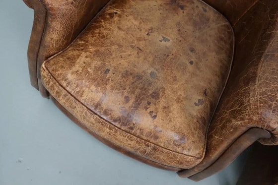 Image 1 of Vintage Nederlandse cognackleurige leren clubfauteuils, set van 2