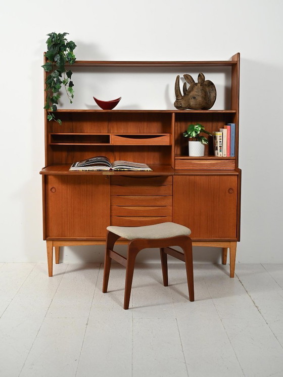 Image 1 of Credenza in teak con libreria integrata di Brantorps
