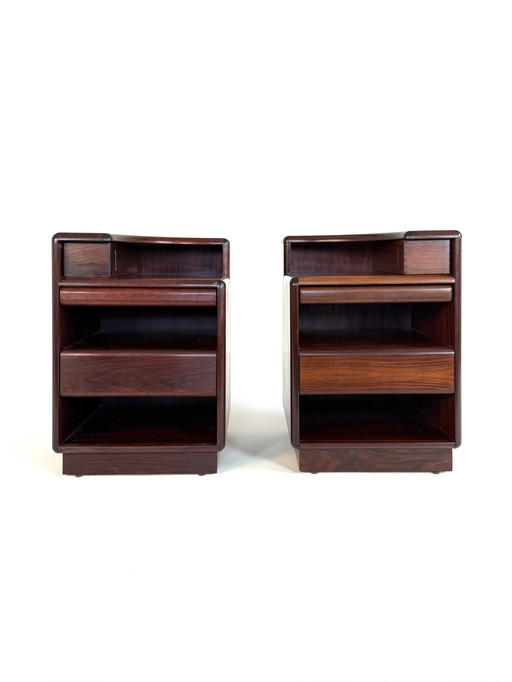 Suite de 2 tables de chevet vintage en palissandre, Skovby Møbelfabrik '70