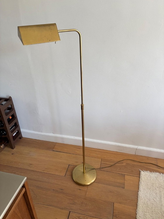 Image 1 of Mid Century Veb Leuchtenbau Lengefeld - 60S Lampadaire Vintage en laiton