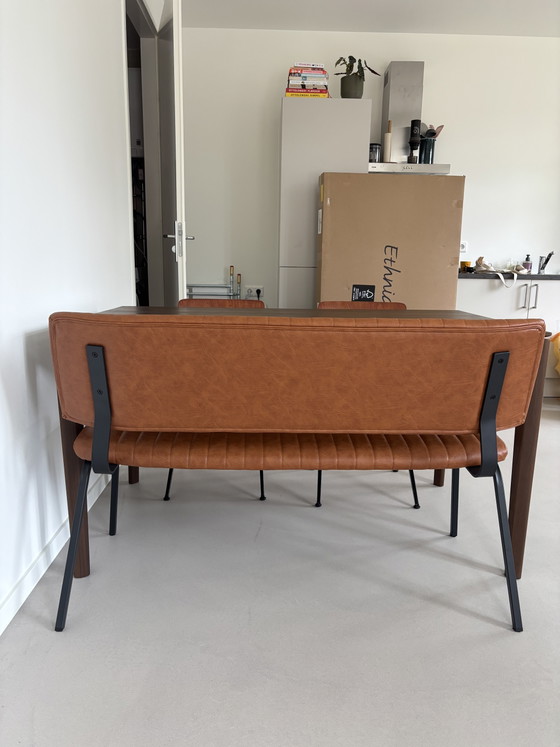 LABEL 51 Leren Gusto Eetkamerbank Cognac – 2 zitsbanken, Leather, Metal (photo 4 of 6)