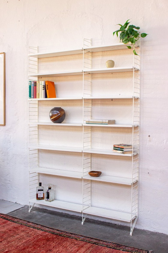 Image 1 of Original Nisse String shelf, vintage mid-century white highboard