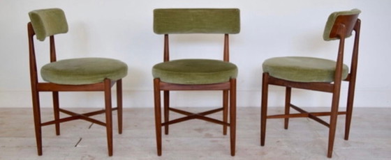 Original set of "Fresco" dining chairs by G-Plan. – Velvet, Wood (photo 6 of 6)