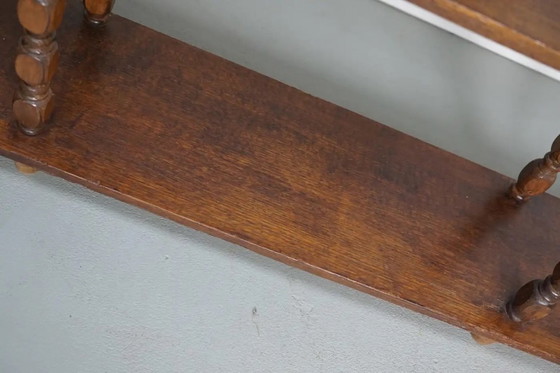 Image 1 of Bibliothèque/étagère murale à bobines en chêne français style années 50