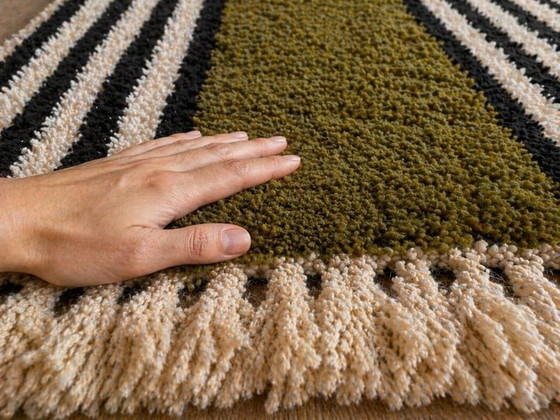 Traditioneel handgemaakt groen patroon vloerkleed voor de hal, afmeting 75/300 cm – Aime Té (photo 3 of 5)