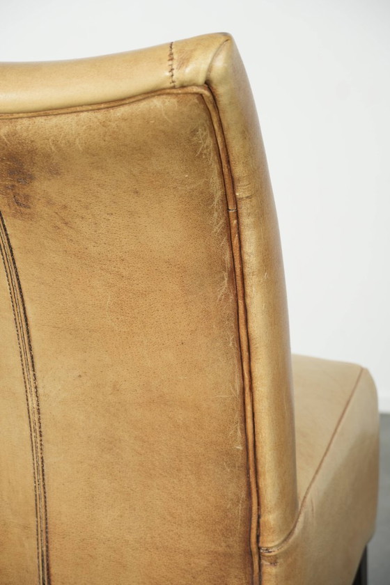 Image 1 of Luxe rundleren eetkamer/ bijzet/ bureaustoel in een mooie lichte kleur met een comfortabele zit en een hoge rug