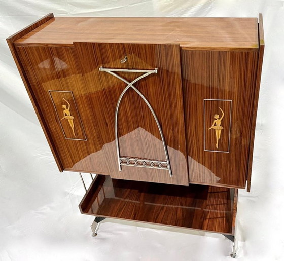 Image 1 of Mobiletto da parete / bar italiano con tavolo pieghevole