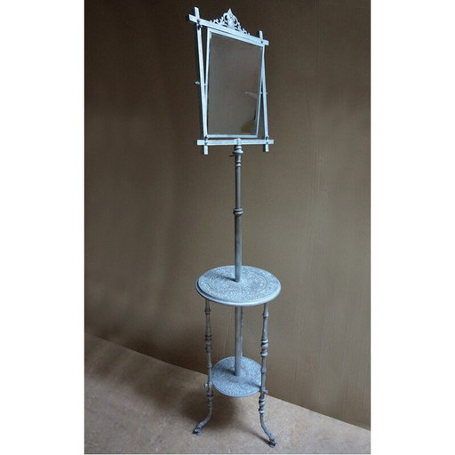 Vintage cast iron shaving stand, France 1900