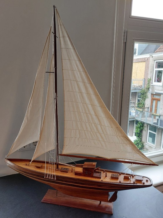 Image 1 of Vintage handgemaakt houten modelschip – Shackleton's Endurance (96 cm)