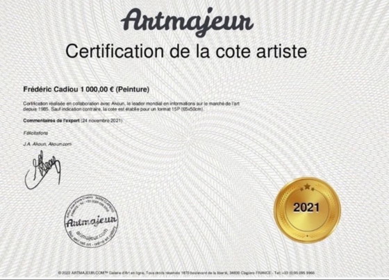 Image 1 of Blauwe Oost-Indische inkt op 300g fabriano papier.  Formaat 40x30cm.