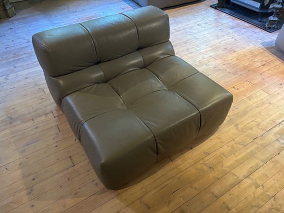 B&B Italia, Tufty time, graugrünes Leder (AF152), 3-teiliges Set, Top-Zustand, Modulare Sofas (Foto 3 von 19)