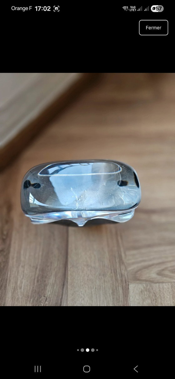 Image 1 of Monumental anthropomorphic sculpture, hybrid face in solid crystal and raw metal, 11 kg