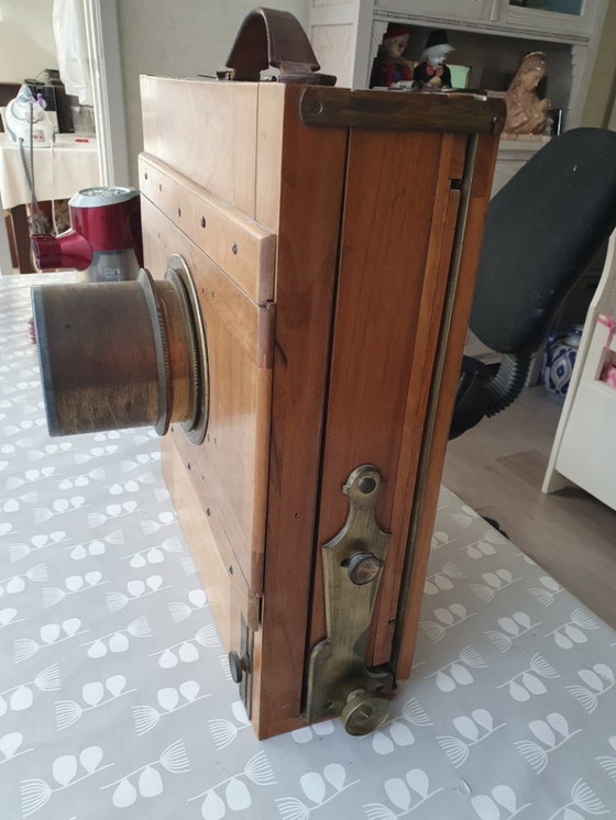 Image 1 of Antique wooden bellows camera with Rodenstock lens (ca. 1910)