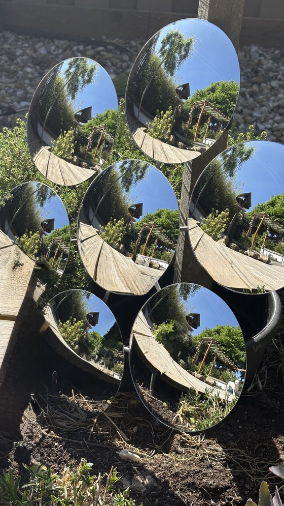 Image 1 of Vintage design spherical glass mirror round flower shape Bubble Mirror