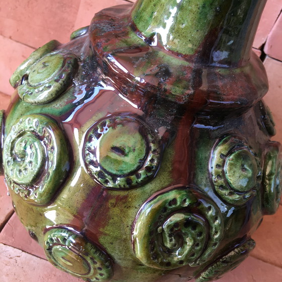 Image 1 of Tamegroute Glazed Earthenware Pottery Vase