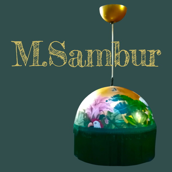 Image 1 of Lamp met franje.Italië.vintage