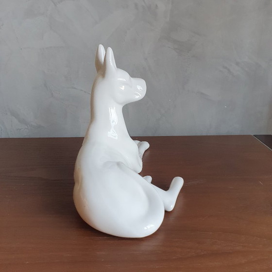 Image 1 of Vintage Deense Hond Van Porselein Art Deco