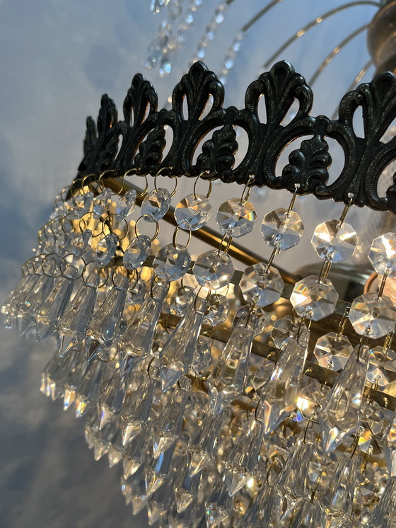 Image 1 of 2 Pieces ! Vintage Art Nouveau Style Crystal Chandeliers