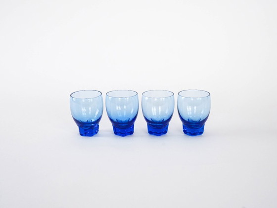 Image 1 of Set of cobalt glasses, Danish design, 1970s, manufactured in Denmark
