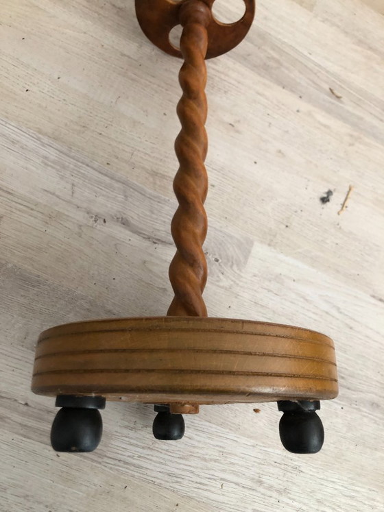 Image 1 of Antique wooden pipe stand - 53 cm high with turned column