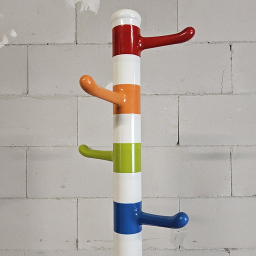 Perchero infantil de pie Ikea vintage y colorido (curvo) estilo Memphis (modular, ajustable)