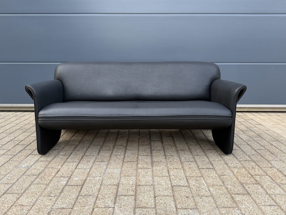 Image 1 of De Sede DS-125 3-Sitzer Schwarzes Büffelleder Hals 5mm WIE NEU!