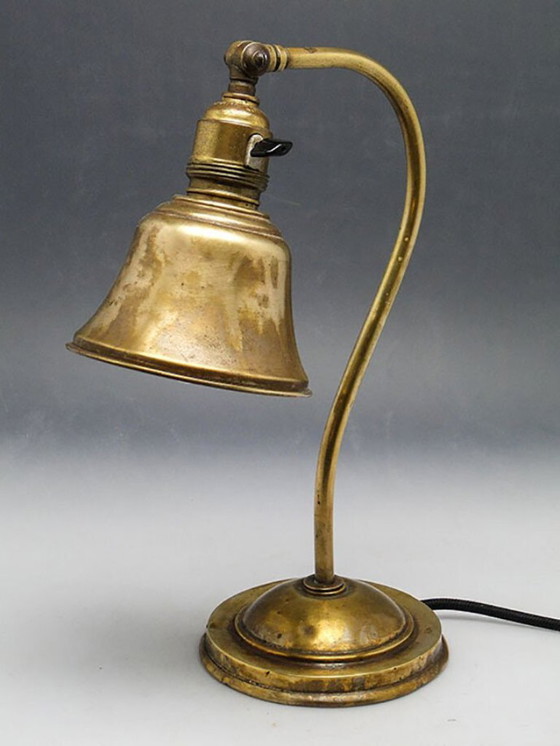 20th Century Art Nouveau Bedside Table Lamp, 1890s – Brass (photo 4 of 12)